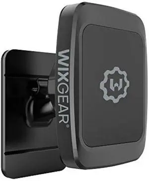 WixGear Magnetic Phone Car Mount, Universal Stick On Dashboard Magnetic Car Mount Holder, for Cell Phones and Mini Tablets with Fast Swift-snap Technology, (Rectangle Stronger Design)