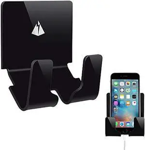 TXEsign Adhesive Wall Phone Holder Mount for Smartphones iPhone External Battery Wall Holder Mount (Black)