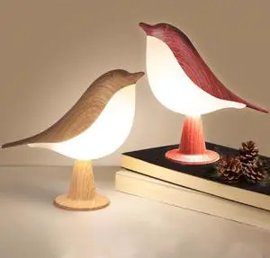 VoMii 2 Pack Bird Table Lamp, Small Desk Lamp Cordless Touch Dimmable Night Light with 3 Color Temperature, Cute Lamps Rechargeable 2600mAh, for Bedroom Bedside Nightstand, Room Decor, Bird Gifts