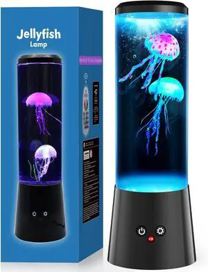 Jellyfish Lamp,LED Fantasy Jellyfish Tank Table Lamp,16 Color Setting Jelly Fish Light,Best Holiday Gift of Adult and Kids,for Home Office Bedroom Decor and Set The Mood