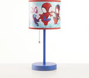 Idea Nuova Marvel Spidey and His Amazing Friends Table Lamp,Kids Stick Lamp with Pull Chain, Fun Bedroom or Nightstand Lighting,Official Spidey Decor