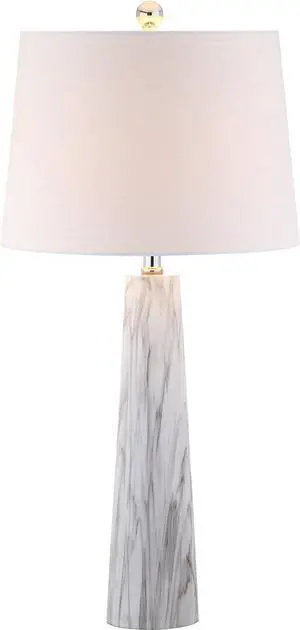 JONATHAN Y JYL1002A Bradley 29" Resin LED Table Lamp Modern Contemporary Glam Bedside Desk Nightstand Lamp for Bedroom Living Room Office College Bookcase LED Bulb Included, White/Black