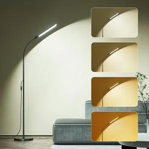 Floor Lamp, 18W Super Bright Floor Lamps for Living Room,Gooseneck Tall Standing Lamp with Remote and Switch Control for Stepless Dimmer & Temperatures, Eye Caring Reading Light for Bedroom Office