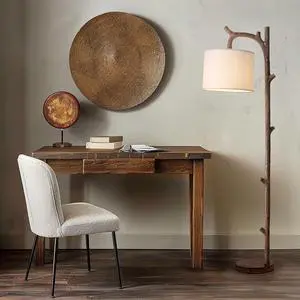 OYEARS Retro Farmhouse Floor Lamp for Living Room Rustic Standing Lamps Tree Trunk Deco Modern Country Vintage Wood Floor LampBrown