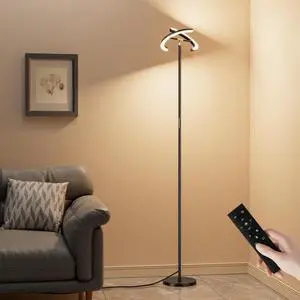 Floor Lamps for Living Room, 40W/2400LM Rotatable LED Floor Lamp with Touch & Remote Control, 70" Tall Standing Lamp Stepless Dimmable, Modern Torchiere Corner Lamp for Bedroom, Office