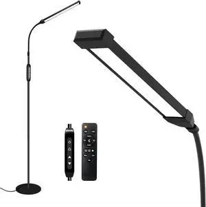 Led Floor Lamp with Remote, Adjustable Standing Lamp for Eyelash Extensions, Office Brightness Lamp Tattoo Light Eye Caring Reading Bedroom Lamp Makeup light