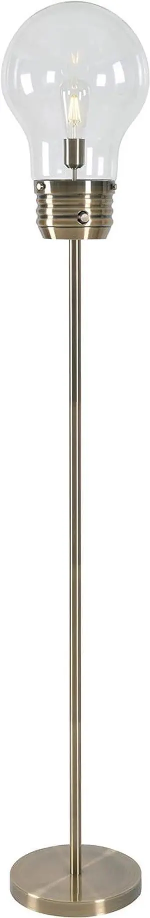 Kenroy Home 32463AB Edison Floor Lamp with Antique Brass Finish, Rustic Style, 71.5" Height, 11.438" Width, 11.438" Depth , Medium