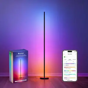 Nanoleaf Matter Smart Floor Lamp, LED Standing Lamps Work with Alexa, Music Sync Corner Lamp,16 Million Colors, 1700lm RGBTW Floor Lamp with Voice Control for Living Room, Ambient Lighting Bedroom