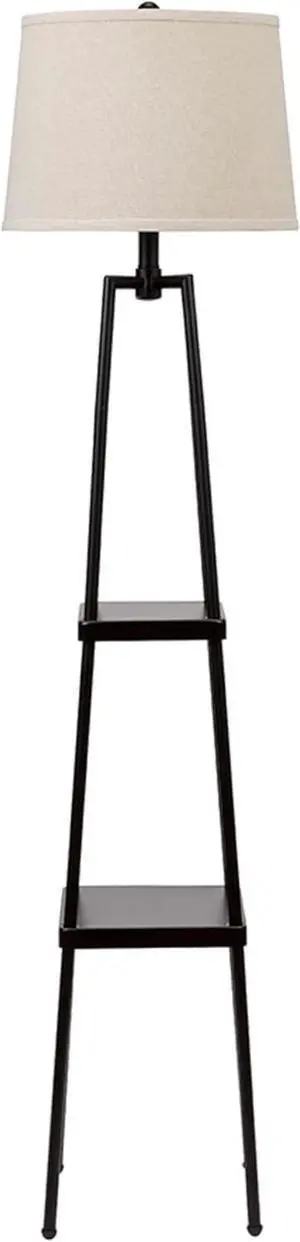 Catalina Lighting 19305-000 Modern Etagere Floor Lamp with Shelves, Standing Lamp, Living Room Light with Shelving, LED Bulb NOT Included, 58", Black