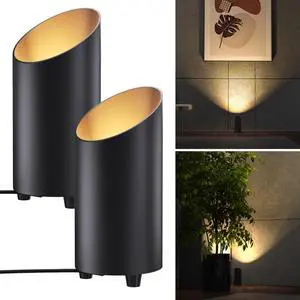 Sunco Uplighting Indoor with Foot Switch, LED Floor Can Light Spotlight, for Indoor Plants 7W, 450 LM, 3000K Warm White, 120V, Non-Dimmable, Black 2 Pack.