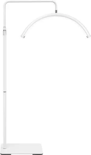 Half Moon Light - 22 inch LED Lash Lamp for Eyelash Extensions for Tattoo Artists, Nail Tech, Esthetician - Cool, Warm Lamp with Adjustable Brightness & Height (White)