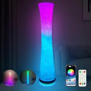 Floor Lamp, Floor Lamps for Living Room, Floor lamp for Bedroom, Standing lamp, RGB Color Changing, Music Sync, APP Remote Control, 52'' Standing Lamp for Living Room