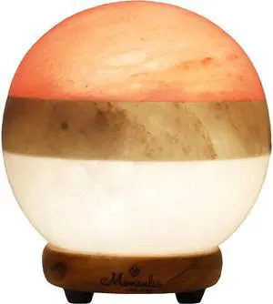 Dual Illumination Salt Rock lamp - Modern Globe Pink White and Grey Design of Salt Lamps with dimmer, Adjustable Glow. 100% Real Himalayan Crystal Round Salt Night Light