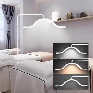 Eyelash LED Floor Lamp Estheticians Light, Tattoo Light, Pmu Lamp, Facialist Moon Lamp, Lighting for Beauty Filming Content Creation (White)