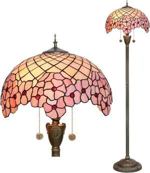 Tiffany Floor Lamp,Floor Lamps for Living Room, Cherry Blossom Style Glass Floor Lamp,Standing Lamp for Bedroom for Living Room Dorm Office Aesthetic Home Decor