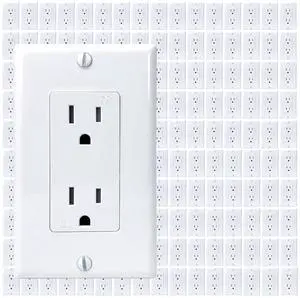 [160-Pack] PROCURU Wholesale 15 Amp Decorator Wall Outlet Receptacle, Tamper Resistant, with Wallplate Covers, 125V, White, UL Certified