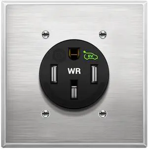 LIDER Extra Heavy Duty Weather-Resistant Flush Receptacle, Electric Vehicle Charging, EV Charger, 3-Pole, 4-Wire, 2.40" Diameter, NEMA 14-50R, 50 Amp, 125/250VAC, UL Listed, Black, New Version