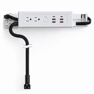 Drawer Outlet Kit USB C PD20W Fast Charging Station USB Power Cabinet Plug Charging Strip Recessed Vanity Table Box Desk Nightstand Mount Organizer, 14 AWG Power Cable for Kitchen Bedroom-White