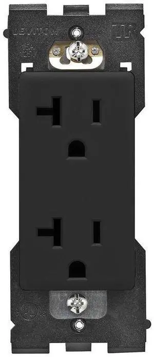 Leviton Renu Tamper-Resistant Outlet, 20-Amp, 125VAC, RER20-OB, Onyx Black