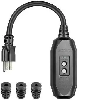 DEWENWILS GFCI Replacement Plug Inline Assembly, Auto-Monitoring GFCI Extension Cord, Manual Reset 3-Prongs Plug for Power Pressure Washer, Power Tools, Lawn Equipment, SJTW 14/3, UL Listed, Black