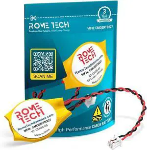 Rome Tech RTC CMOS Battery for Lenovo Thinkpad Yoga 260 / Yoga 370 / ThinkPad P52-00HN997 / 00HN999 Laptop Backup BIOS CMOS Battery CR2032 with 2 Pin Wire Cable, Welcome to consult
