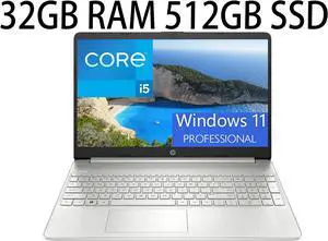 HP Flagship 15 Laptop, 15.6" FHD (1920 x 1080), Intel Core i5-1135G7 4 cores, Intel Iris Xe Graphics, 32GB DDR4  512GB PCIe SSD, Bluetooth, HDMI, Windows 11 Pro