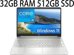 HP Flagship 15 Laptop, 15.6" FHD (1920 x 1080), Intel Core i5-1135G7 4 cores, Intel Iris Xe Graphics, 32GB DDR4  512GB PCIe SSD, Bluetooth, HDMI, Windows 11