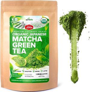 AprikaLife Organic Matcha Green Tea Powder  Authentic Japanese Matcha Powder - Best for Delicious Matcha Latte - Unsweetened Matcha Tea Powder from Japan - Green Tea Matcha Powder - 1.1 lbs (500g)
