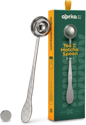 Aprika Life 2-in-1 Matcha Spoon & Tea Scoop with Magnet
1/2 Teaspoon & 1/2 Tablespoon Measuring Spoon for Loose Leaf Tea, Matcha, Coffee Scoop, Stainless Steel, Gift Box Aprika Life 2-in-1 Matcha Spoon & Tea Scoop with Magnet
1/2 Teaspoon & 1/2 Tablespoon Measuring Spoon for Loose Leaf Tea, Matcha, Coffee Scoop, Stainless Steel, Gift Box