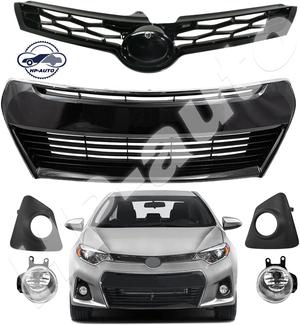 For 2014-2016 Toyota Corolla S Clear Fog Lights Bumper Upper&Lower Grille