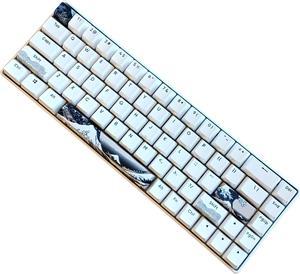 KBParadise V65 Great Wave ,65% 68 Keys Mini Wired Mechanical Keyboard , NO Backlit, Hot Swappable , PBT Double Shot Keycap , Compatible with Windows , Cherry MX Red Switch