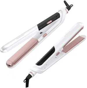 3-in-1 Hair Straightener Flat Iron, 1" 450°F Straightener, Crimper, Curler for Straightening Curling Crimping, 30s Fast Heating Anti-Scald, Gift for Girls Women