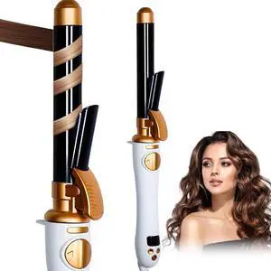 Automatic Curling Iron, Rotating Curling Iron 1 Inch, Auto Hair Curling Wand 32mm,Ceramic Hair Curler for Lasting Beach Waves, Adjustable Temperature