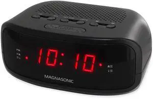 Magnasonic Digital AM/FM Clock Radio with Battery Backup, Dual Alarm, Sleep & Snooze Functions, Display Dimming Option (EAAC200)
