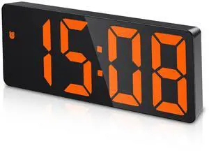 AMIR Digital Alarm Clock, LED Clock for Bedroom, Electronic Desktop Clock with Temperature Display, USB/Battery Powered, Adjustable Brightness, Voice Control, 12/24H Display for Home, Office