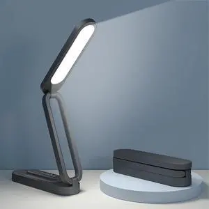 Giryuhd LED Desk Lamp for Office Home & Battery Operated Lamp Rechargeable Lamp Foldable & Portable Light, LED Desk Light Strip, 3 Brightness Dimmable Small Desk Lamp Wireless Reading Lamp