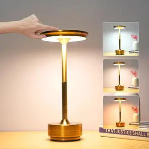 LIXADA Cordless Table Lamp LED Battery Operated Lamp Touch Control LED Desk Lamp Bedside Nightstand Lamp 3 Light Colors Stepless Dimmable Rechargeable for Bar Restaurant Coffee Shop Bedroom