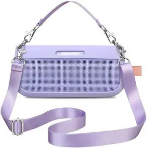 BOVKE Silicone Case Cover Compatible with Bose SoundLink Flex Bluetooth Portable Speaker, Soft Protective Silicone Sleeve for Bose SoundLink Flex Wireless Speaker with 2 Straps, Purple