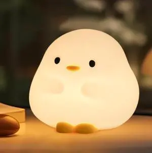 Emmanoth Cute Duck Night Light for Kids,Duck Squishy Lamp for Girls,Super Cute & Soft Touch Silicone Lamp for Bedrooms Nursery,Unique Kids Room Decor Gift Toy for Boys Girls Women(2 Levels)