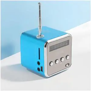 Mini Bluetooth Speaker, Etigood Wireless Music Player Portable FM Radio Speakers Digital Stereo PC Mp3 Player Support TF Card/U Disk/Micro SD to Player, 500mAh Battery, Blue