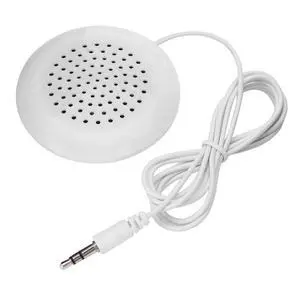 plplaaoo 3.5mm Mini Pillow Speaker, Portable Line in Speakers, Under Pillow Speaker for MP3 Phone, White