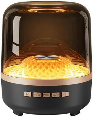 Bluetooth Speaker with HD Sound and Lights, Portable Wireless, Long-lasting battery life, TWS Pairing, for Home/Party/Outdoor/Travel/Beach, Stocking Stuffers, White Elephant Gifts for Adults (Black)