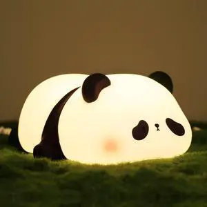 Lampeez Panda Night Light, Cute Silicone Lamp for Kids, Soft LED Touch Light, Nursery Nightlight, Bedroom Decor, Xmas Birthday Gifts for Boys Girls