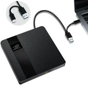 External CD/DVD Drive USB 3.0 & Type-C Portable DVD Player+/-RW Disk Drive CD Burner Writer Reader CD ROM, for Laptop Desktop PC MacBook Mac Windows 11/10/8/7 Linux OS Apple External CD/DVD Drive USB 3.0 & Type-C Portable DVD Player+/-RW Disk Drive CD Burner Writer Reader CD ROM, for Laptop Desktop PC MacBook Mac Windows 11/10/8/7 Linux OS Apple