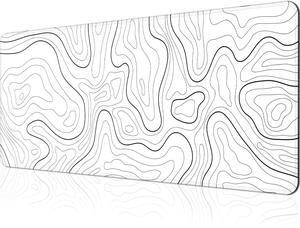 Gaming Mouse Pad Large 31.5 x 11.8in Topographic Keyboard Pad Mouse Pad for Non-Slip Base and Stitched Edge, Extended Desk Pad XL Keyboard Desk Mat (White)