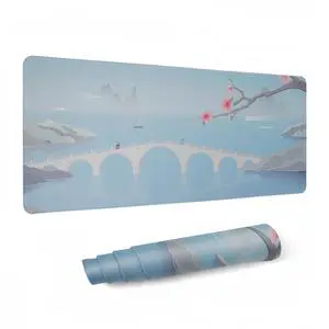 Rectangle XL Blue Gaming Mouse pad/Desk matStitched EdgesWaterproof Comfortable Mouse pad with Non-Slip Rubber Base for Computer | Laptop | Office & Home | 31.5x11.8in