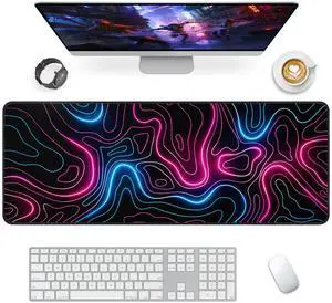 eulps Gaming Mouse Pad, Large Mouse Pad, Desk Mat Extended Mousepad, with Non-Slip Rubber Base Desk Pad for Home Office, 31.5 X 11.8 (07)