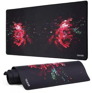 TIDALSOIL Large Gaming Mouse Pad 35.4 x 15.7 Inch  Oversized Extended Desk Pad with Non-Slip Base, Stitched Edges Mousepad, Smooth Surface for Keyboard, Mouse, Office, Gaming and Work
