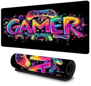 Jhdstore Blacklight Mouse Pad Gaming Desk Mat, XXL Extended Gaming Mousepad, Large Mouse Pad for Desk Rubber Base Mousepad with Stitched Edges, Keyboard Mouse Mat for Work Game Office Home