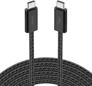 Belkin USB C to USB C Cable, 9.9ft, 60W - Type C Charger, iPhone Charger Cord, Soft, Braided, Flexible for iPhone 16, Galaxy S25, Pixel 9, Airpods, iPad Pro, Tablet & More, Travel Essentials - Black